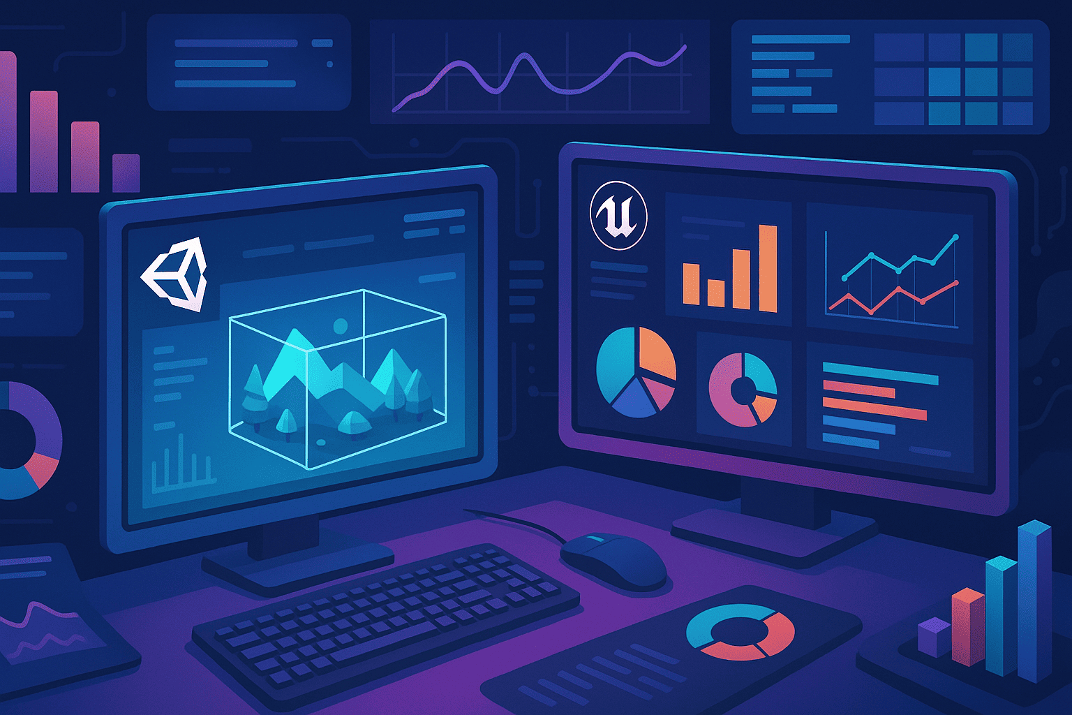Capacitación en visualización de datos para juegos: Unity y Unreal Engine.